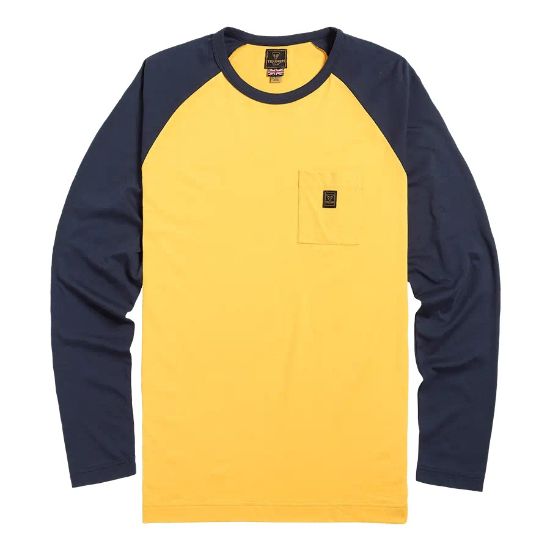 Picture of Blackwell Long Sleeve Tee In Gold And Navy