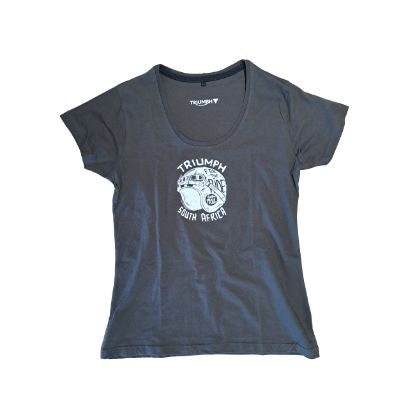 Picture of Ladies Charcoal Short Sleeve Graphic Tee