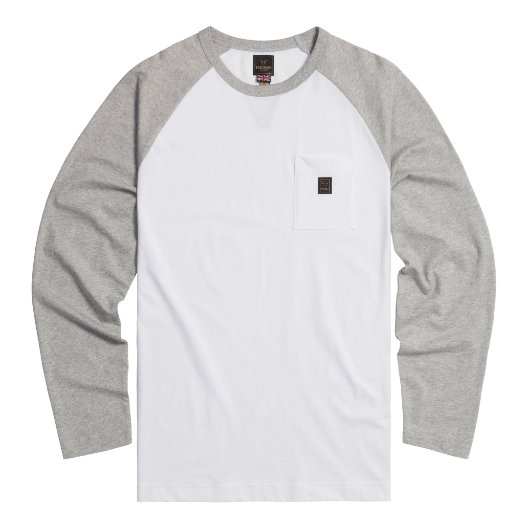 Picture of Blackwell Long Sleeve Tee In White & Grey Marl