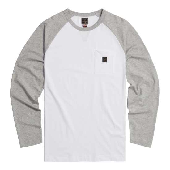 Picture of Blackwell Long Sleeve Tee In White & Grey Marl