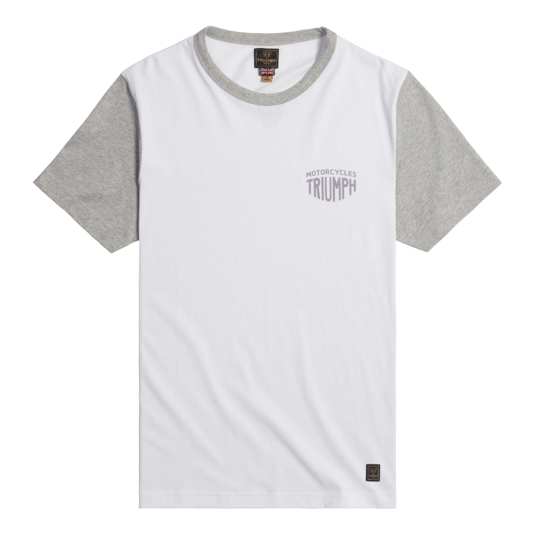Picture of Fenland Contrast White/Grey Marl Tee