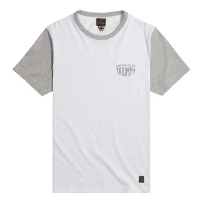 Picture of Fenland Contrast White/Grey Marl Tee