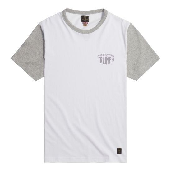 Picture of Fenland Contrast White/Grey Marl Tee