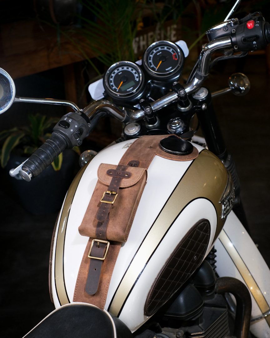 Picture of  TM - Leather Tank strap with Pouch - Tobacco Brown  