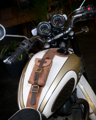 Picture of  TM - Leather Tank strap with Pouch - Tobacco Brown  
