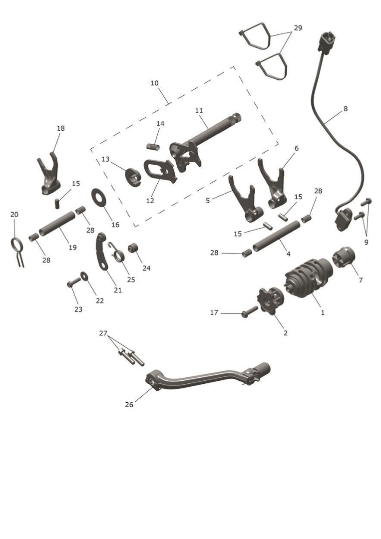 Picture of Gear Pedal Assy, 108mm- TF250E 